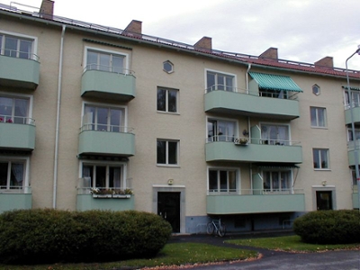 A row of apartment homes