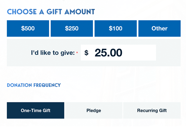 donate_page_1 A screenshot of the official U T A Radio donation webpage. The page features the station's logo, a headline asking for support, and fields for donors to enter their contribution amount, ranging from "$500", "$250", "$100" to "Other"